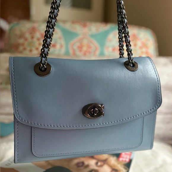 COACH SLATE BLUE & GUNMETAL CROSSBODY PARKER BAG 26852 - Picture 4 of 17